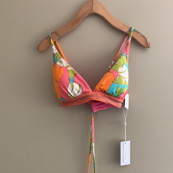 TRINA TURK Playa de Flor Reversible Halter Bikini Top - Size: 8 - Picture 4 of 7
